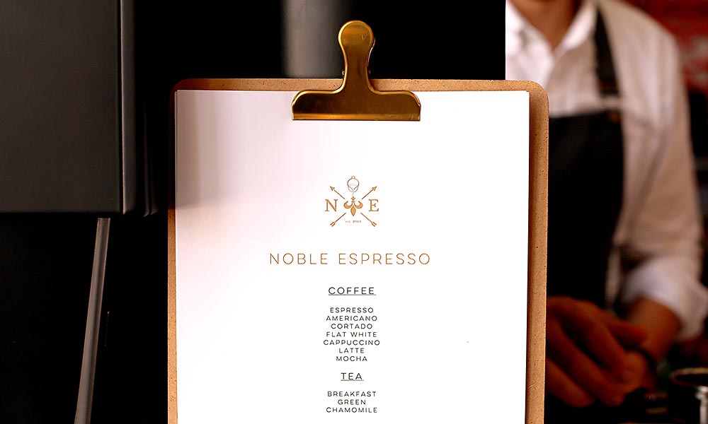 Coffee menu